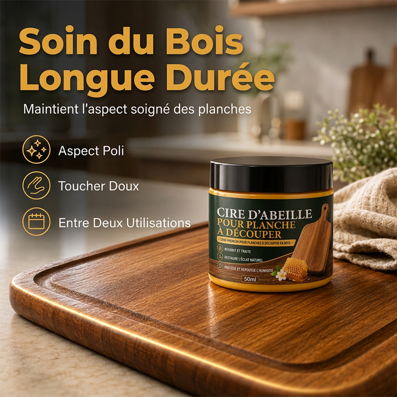 ⏰ PROMO 50% DE RÉDUCTION ! Baume d'Entretien pour Planches à Découper à la cire d'abeille naturelle