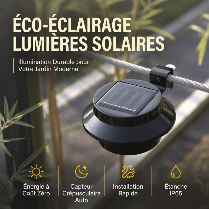 🌤️🏡 Lampe Solaire LED pour Gouttière et Mur Extérieur – Sans Câblage, Compacte et Disponible en Deux Ambiances