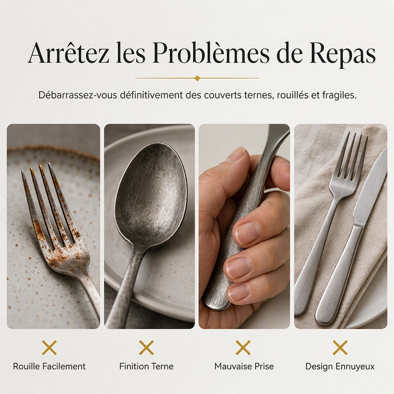 Ensemble de couverts en acier inoxydable de 4 pièces