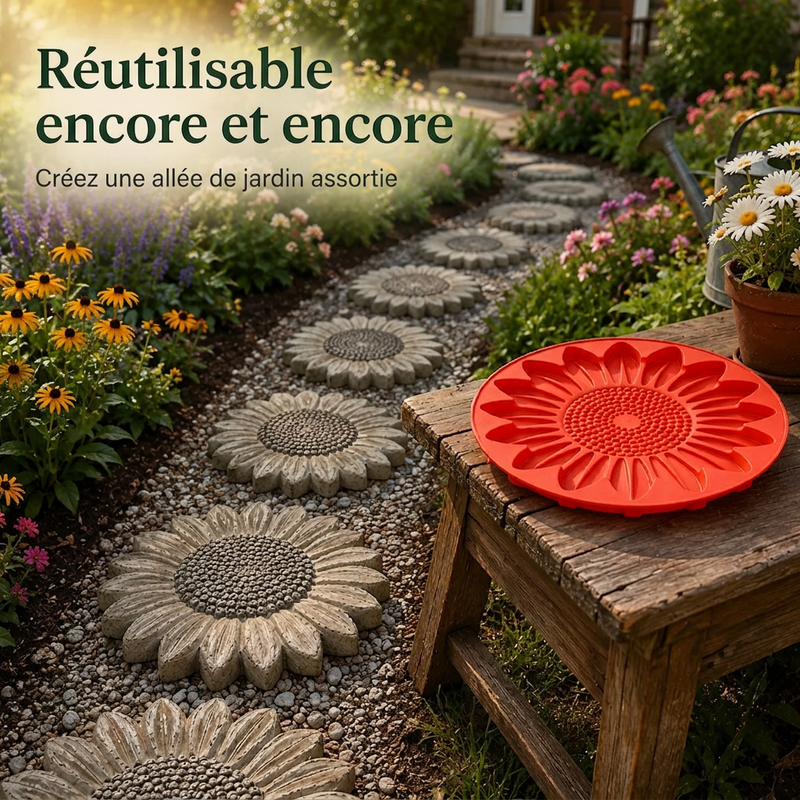 Moule réutilisable en silicone pour pas japonais, pour la création DIY d'allées de jardin