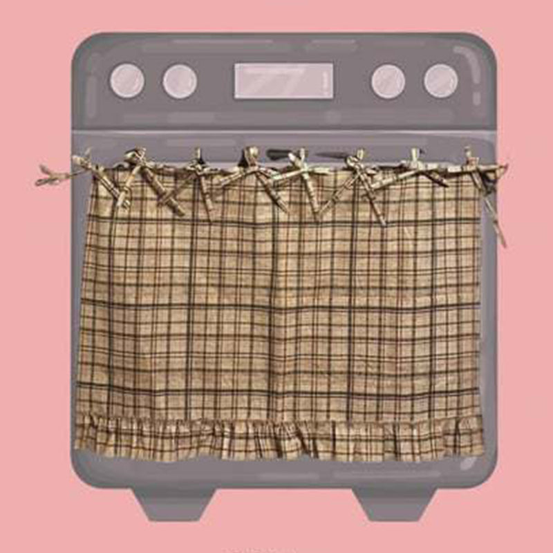 🏡🎀 Jupe de Porte de Four à Volants Style Ferme – Charme Rustique, Liens à Nouer et Finition Artisanale