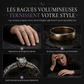 🌙 -50 % ! ✨ Bague vintage gothique en pierre de lune croissant – finition platine, sertissage à griffes en forme de V, pavé brillant et confort ergonomique – élégance mystique pour tous les jours 💍