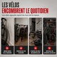 Support de stationnement au sol pour vélo pliable, présentoir à vélo en forme de U à double poteau, adapté aux vélos de route et aux VTT