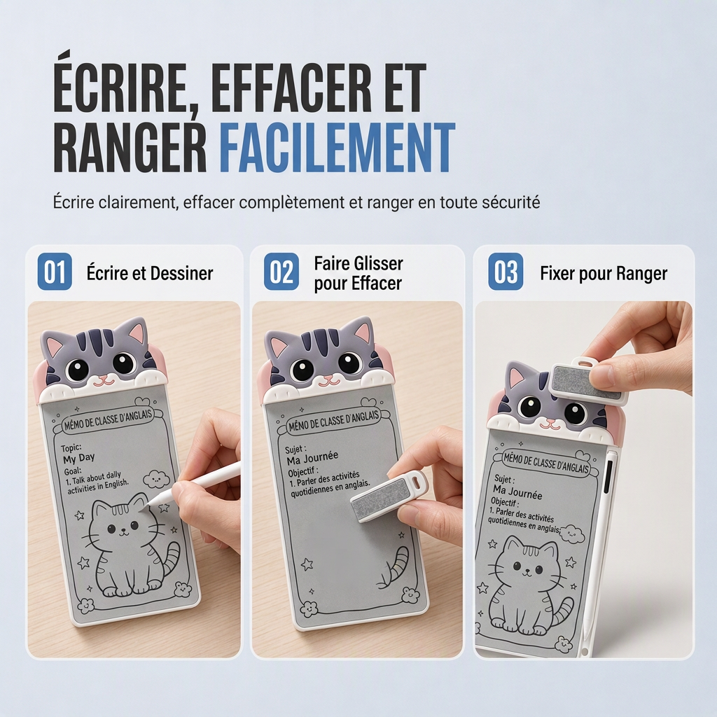 📋 Économisez 50 % ! ✍️ Tableau blanc magnétique – Sans encre, sans poussière et protecteur pour les yeux ✨