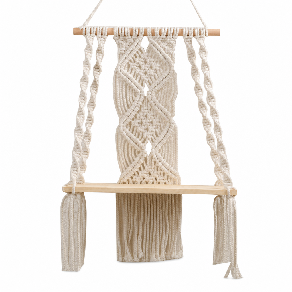 ⏳ Offre spéciale à durée limitée ⏰ Étagère murale flottante en macramé tissé à la main style bohème, pour livres et plantes, décoration de salon