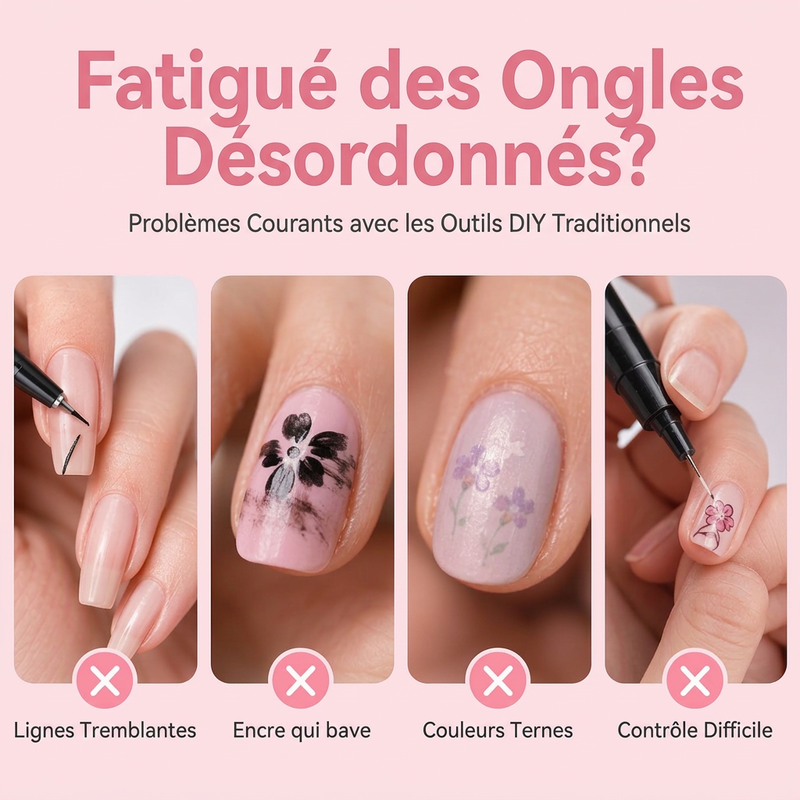Ensemble de stylos de nail art double embout en 24 couleurs