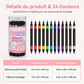 Ensemble de stylos de nail art double embout en 24 couleurs