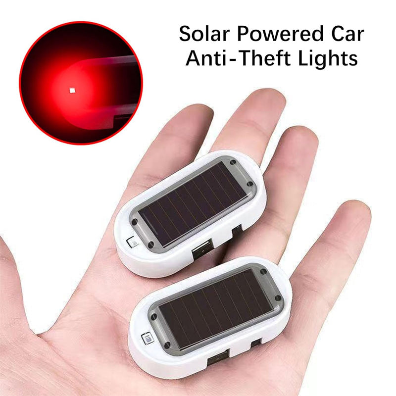 🚗 Fausse alarme solaire avec voyant LED clignotant – capteur de lumière, simule un système d'alarme, pour voiture et intérieur