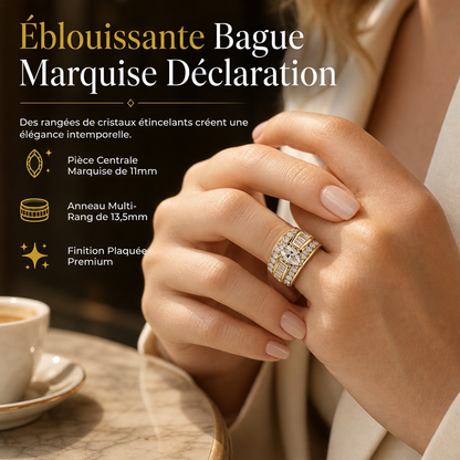 ⏳Offre spéciale à durée limitée⏰Bague de fiançailles plaquée avec oxyde de zirconium, bijou fantaisie taille marquise