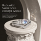 ✨Bague vintage gothique en pierre de lune croissant – finition platine, sertissage à griffes en forme de V, pavé brillant et confort ergonomique – élégance mystique pour tous les jours 💍