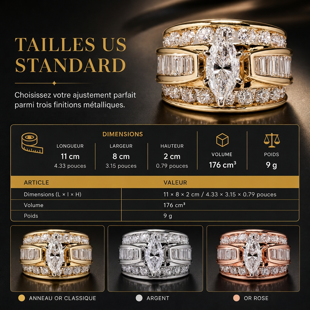 ⏳Offre spéciale à durée limitée⏰Bague de fiançailles plaquée avec oxyde de zirconium, bijou fantaisie taille marquise