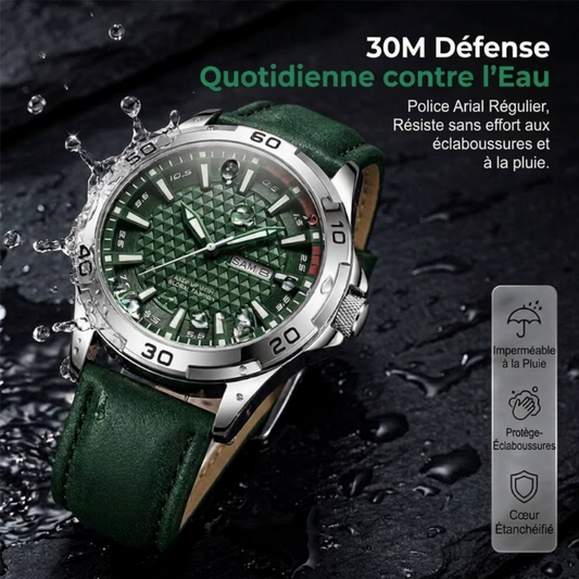 Montre-bracelet de sport à quartz lumineuse pour homme, étanche 30M
