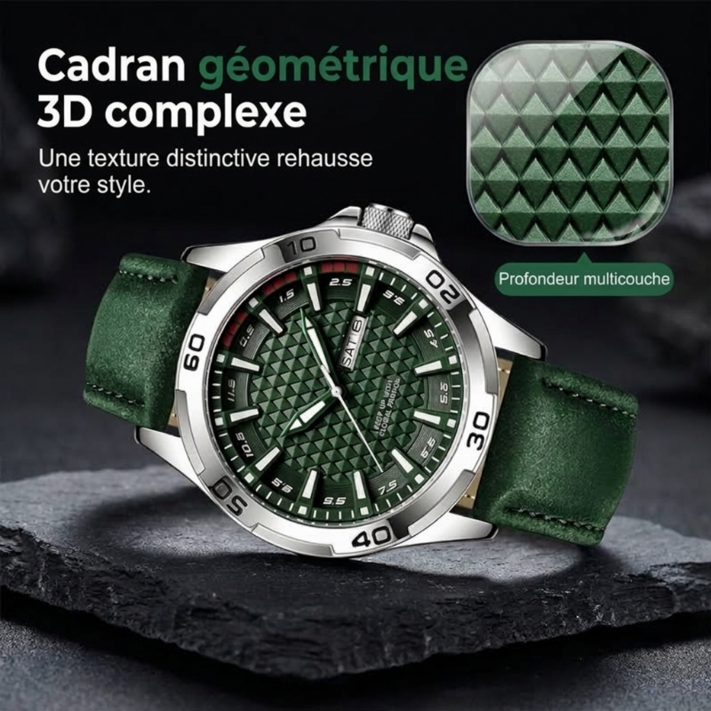 Montre-bracelet de sport à quartz lumineuse pour homme, étanche 30M