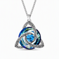 Collier pendentif avec pierre de naissance et nœud celtique pour femme