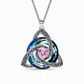 Collier pendentif avec pierre de naissance et nœud celtique pour femme