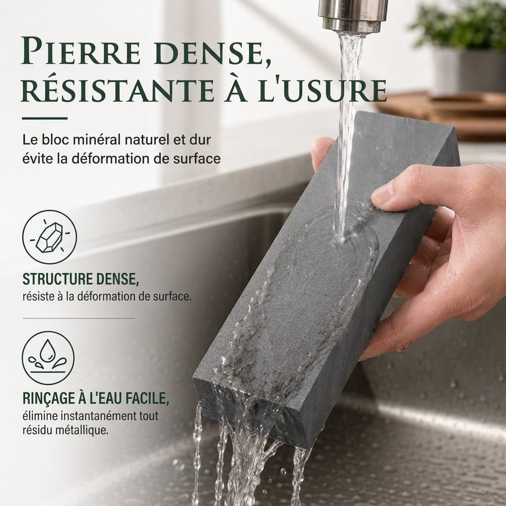 Pierre à aiguiser naturelle en pâte verte, grain 3000, pierre à aiguiser simple face pour couteaux de cuisine