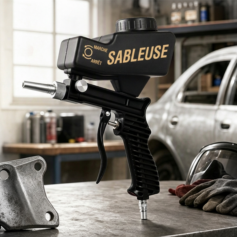 Pistolet de sablage pneumatique portable et tenu à la main