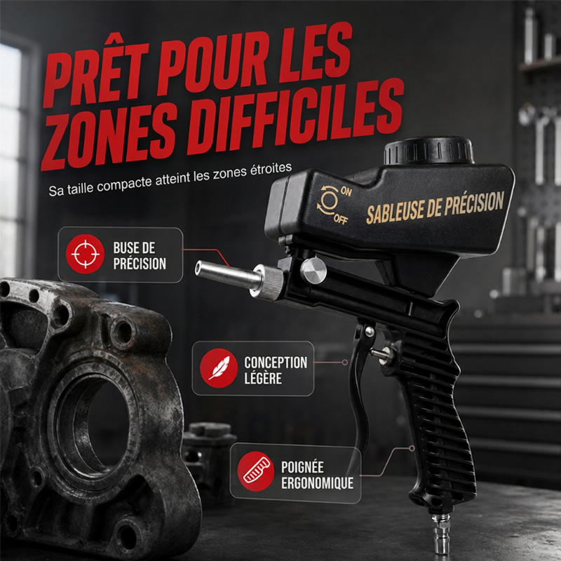 Pistolet de sablage pneumatique portable et tenu à la main
