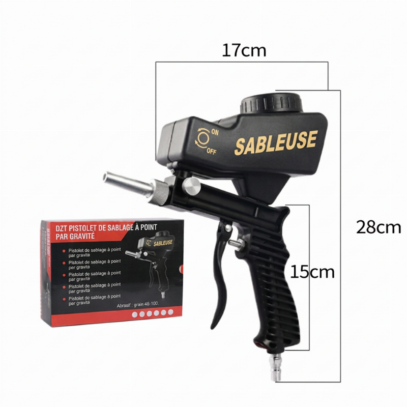 Pistolet de sablage pneumatique portable et tenu à la main