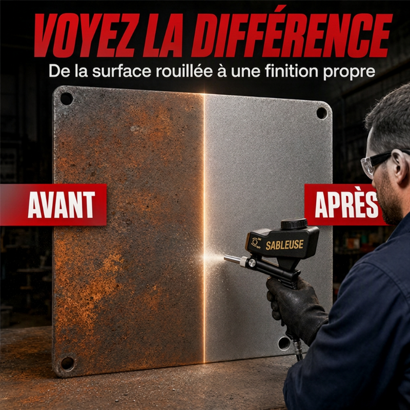 Pistolet de sablage pneumatique portable et tenu à la main