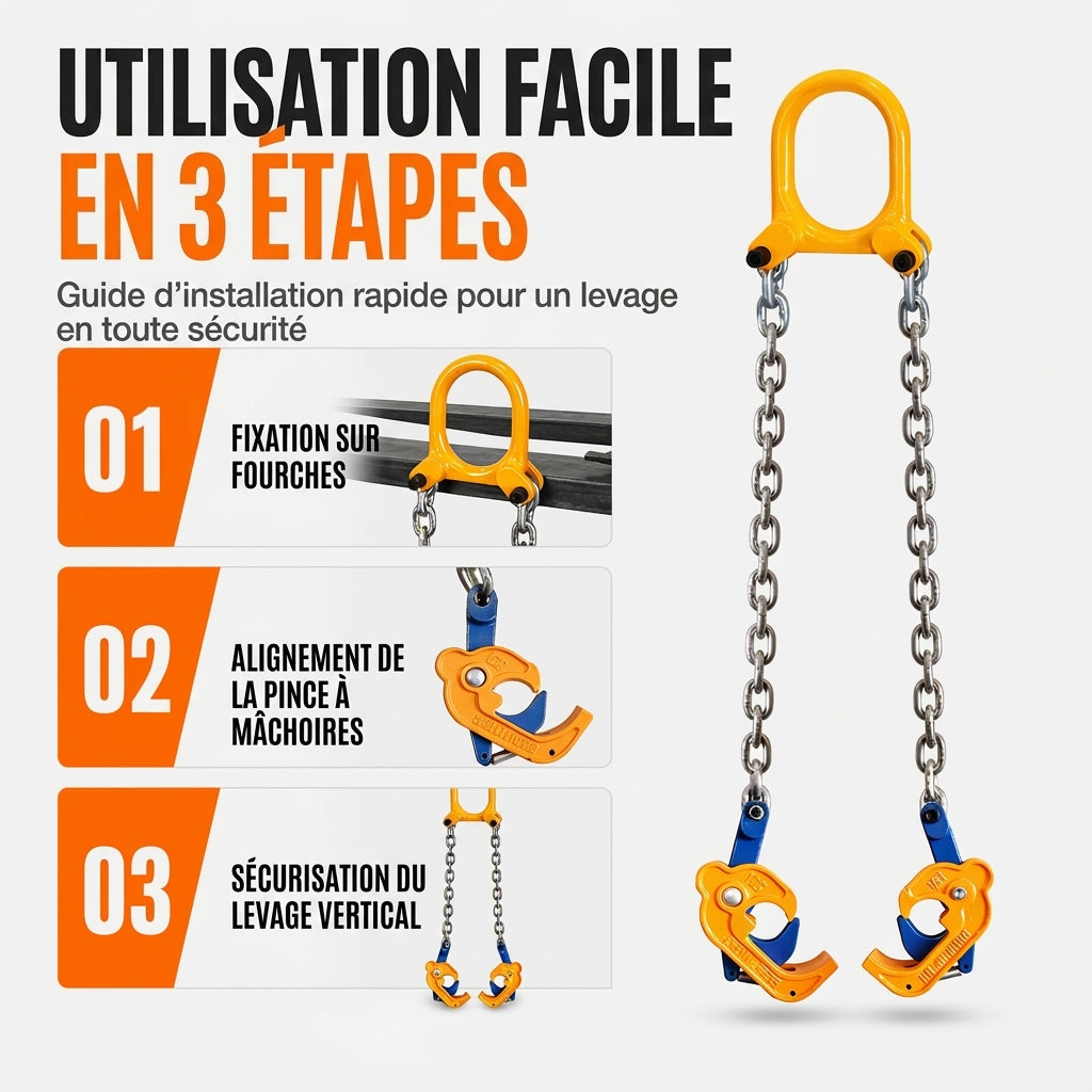 Pince de levage de fûts d'huile robuste, lève-fûts pour chariot élévateur et grue, pour fûts en acier et en métal, outil de manutention de fûts forgé par matriçage
