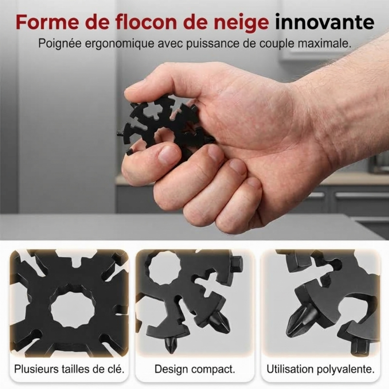 Outil multi-fonctions flocon de neige 20-en-1