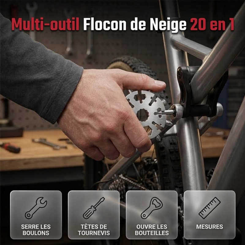 Outil multi-fonctions flocon de neige 20-en-1