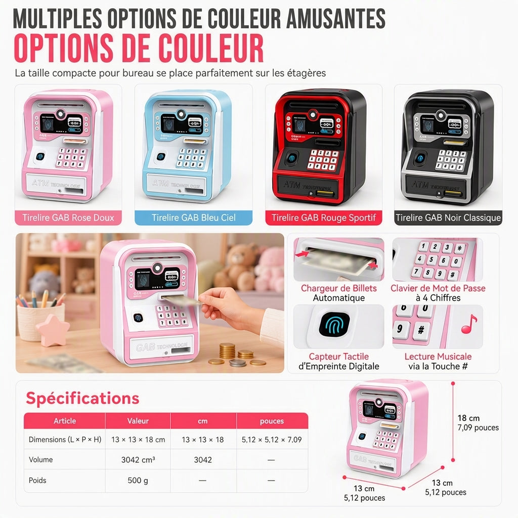 📢📢 -50% !! ⏰✨ Tiroir-caisse électronique pour enfants, tirelire intelligente jouet