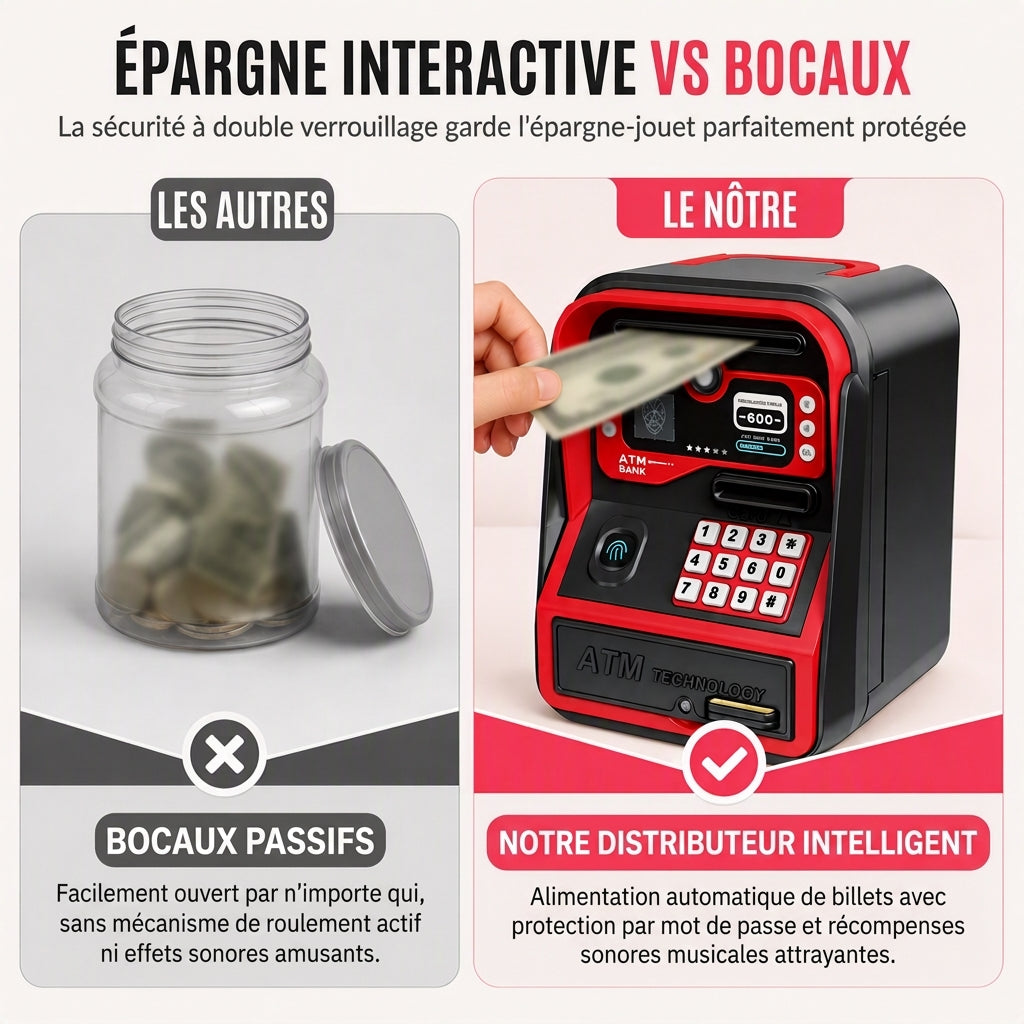 📢📢 -50% !! ⏰✨ Tiroir-caisse électronique pour enfants, tirelire intelligente jouet