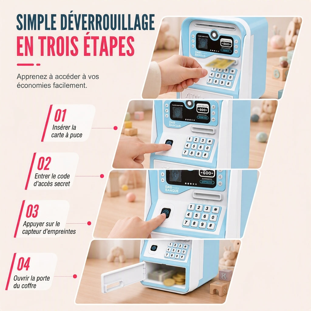 📢📢 -50% !! ⏰✨ Tiroir-caisse électronique pour enfants, tirelire intelligente jouet