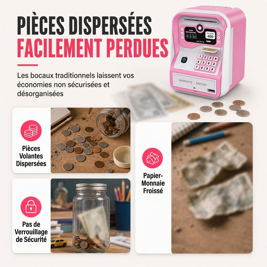 📢📢 -50% !! ⏰✨ Tiroir-caisse électronique pour enfants, tirelire intelligente jouet