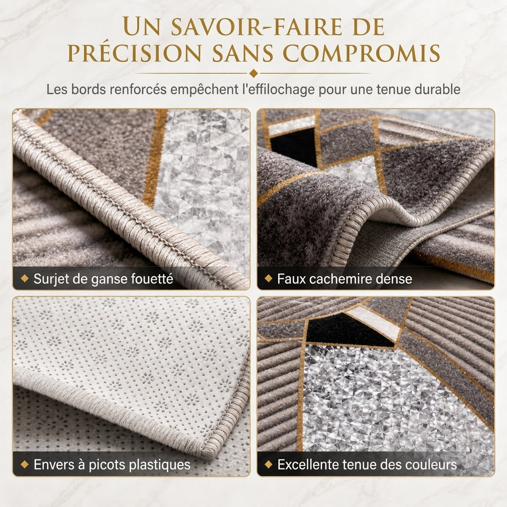 ⏳ Offre spéciale à durée limitée ⏰ Lot de 4 tapis de salle de bain absorbants en faux cachemire, comprenant un tapis rectangulaire, un tapis de toilette en forme de U, une housse de couvercle de toilette et un tapis couloir long 🧽