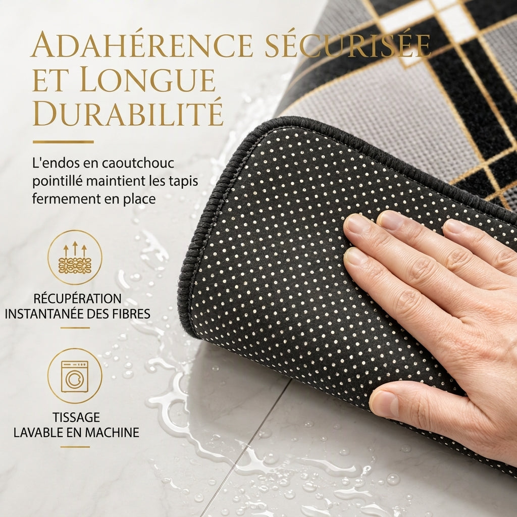 ⏳ Offre spéciale à durée limitée ⏰ Lot de 4 tapis de salle de bain absorbants en faux cachemire, comprenant un tapis rectangulaire, un tapis de toilette en forme de U, une housse de couvercle de toilette et un tapis couloir long 🧽