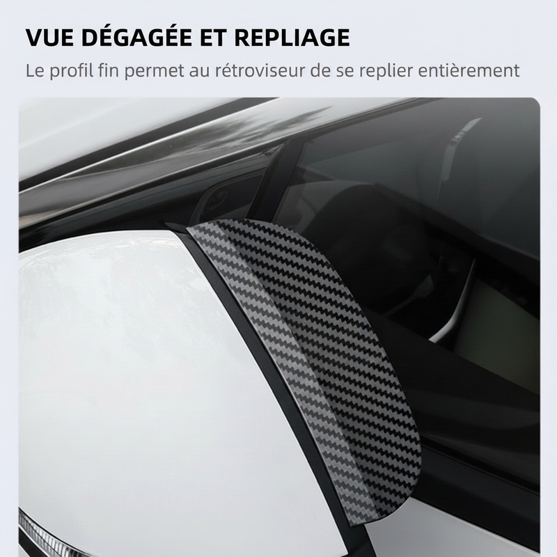 Protège-pluie pour rétroviseur 2-en-1 avec rétroviseur d'angle mort