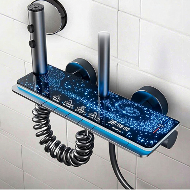 Système de douche à effet pluie avec affichage numérique LED