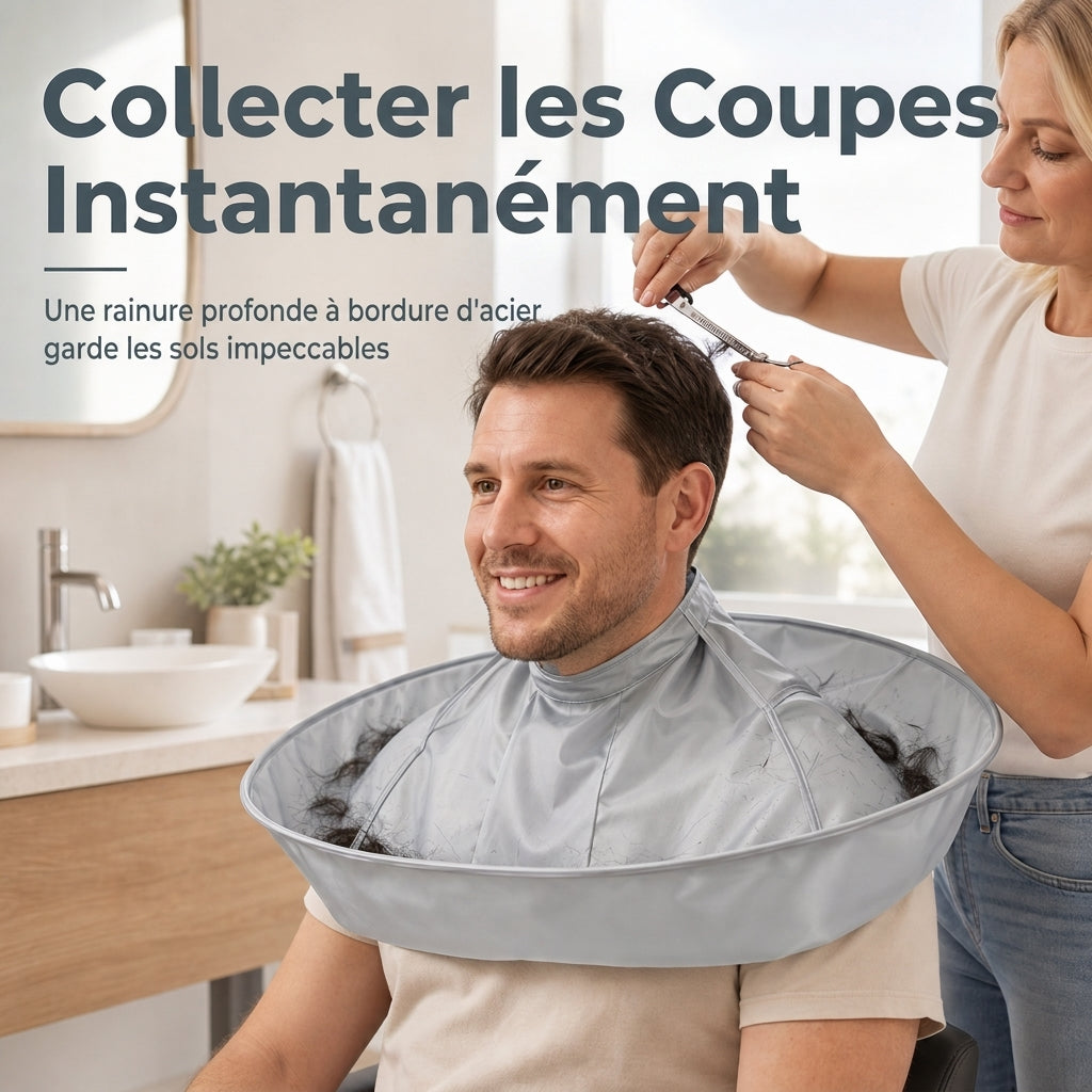 Cape de coupe de cheveux respirante pour adulte taille moyenne grise et blouse de salon de coloration capillaire inodore