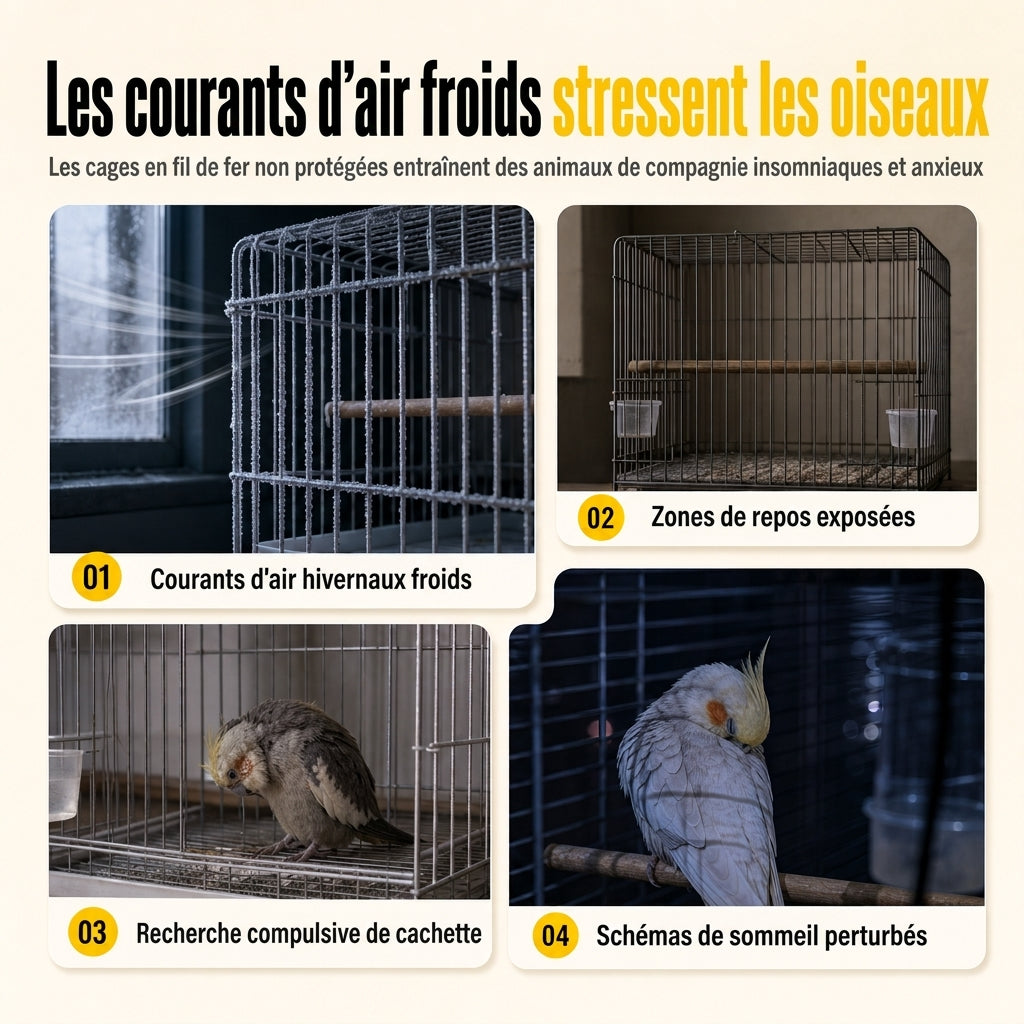⚡Hamac nid d'oiseau en coton suspendu – Cave chaude à double couche de polaire pour petits oiseaux ✨
