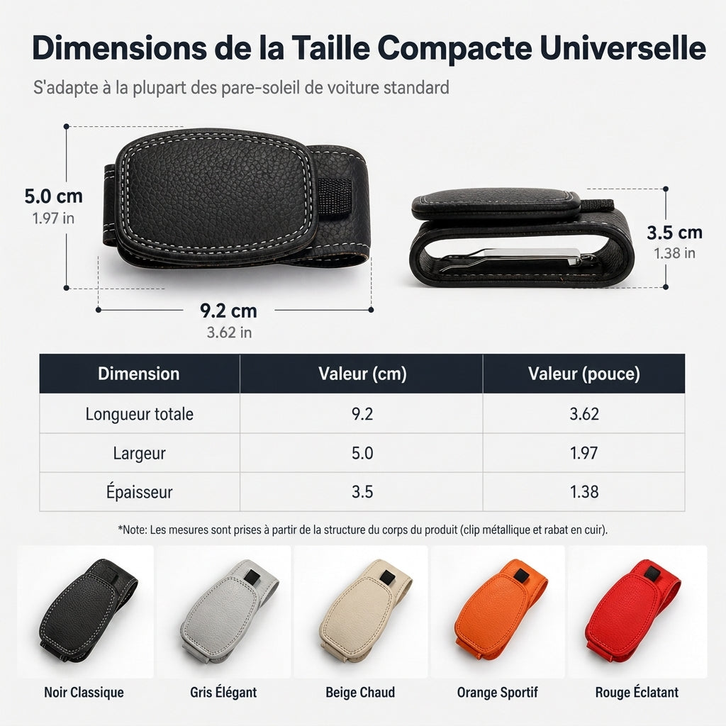 Support double clip pour lunettes de voiture, fixation pour lunettes et clip pour cartes et tickets