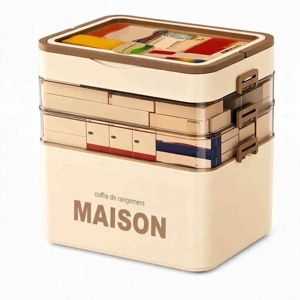 🎁 Nouveautés 2026 : -50 % 💥 Grande boîte de rangement pour médicaments en plastique avec compartiments séparés à plusieurs niveaux, boîte de rangement portable pour premiers secours d'urgence familiale 💊📦