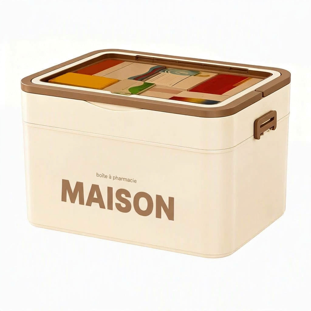 🎁 Nouveautés 2026 : -50 % 💥 Grande boîte de rangement pour médicaments en plastique avec compartiments séparés à plusieurs niveaux, boîte de rangement portable pour premiers secours d'urgence familiale 💊📦