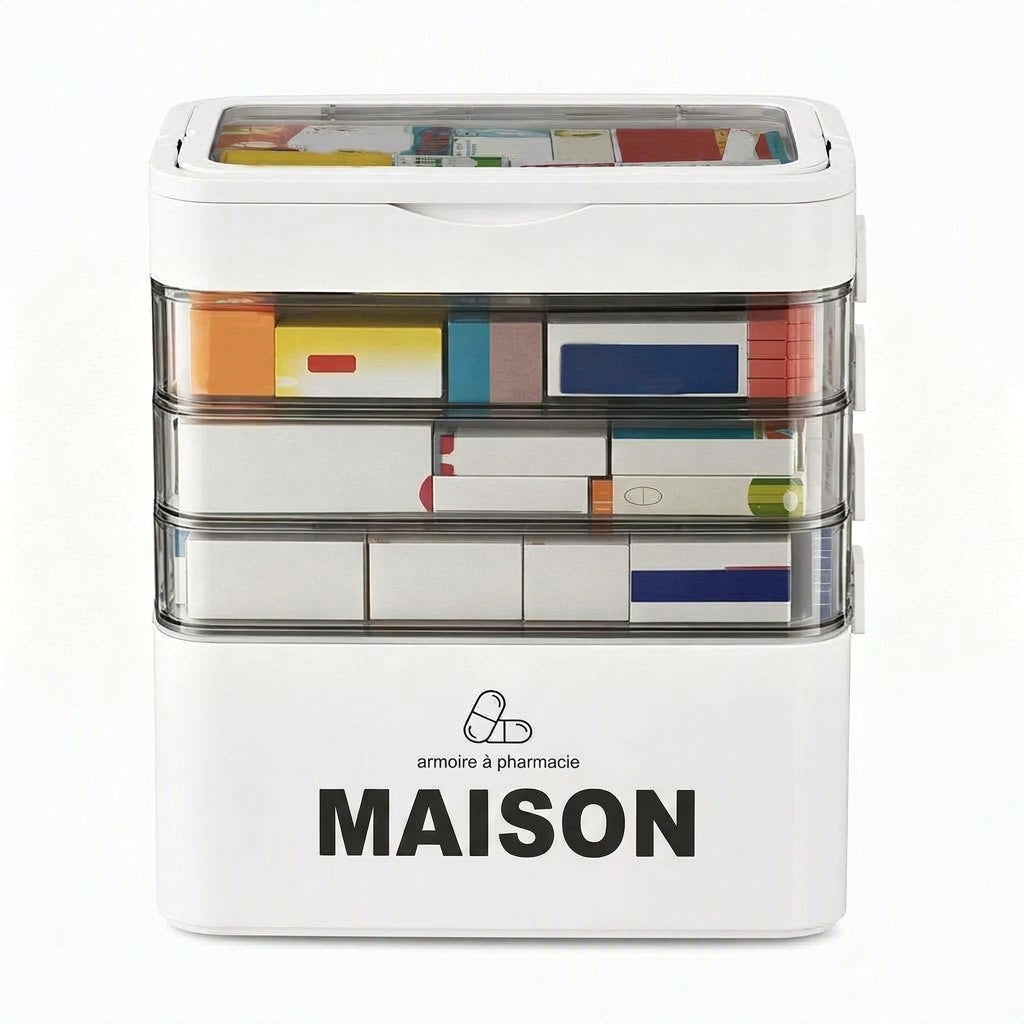 🎁 Nouveautés 2026 : -50 % 💥 Grande boîte de rangement pour médicaments en plastique avec compartiments séparés à plusieurs niveaux, boîte de rangement portable pour premiers secours d'urgence familiale 💊📦