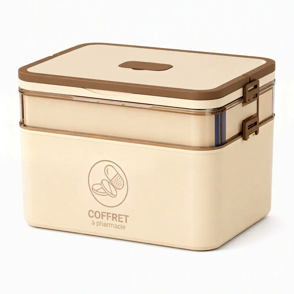 🎁 Nouveautés 2026 : -50 % 💥 Grande boîte de rangement pour médicaments en plastique avec compartiments séparés à plusieurs niveaux, boîte de rangement portable pour premiers secours d'urgence familiale 💊📦