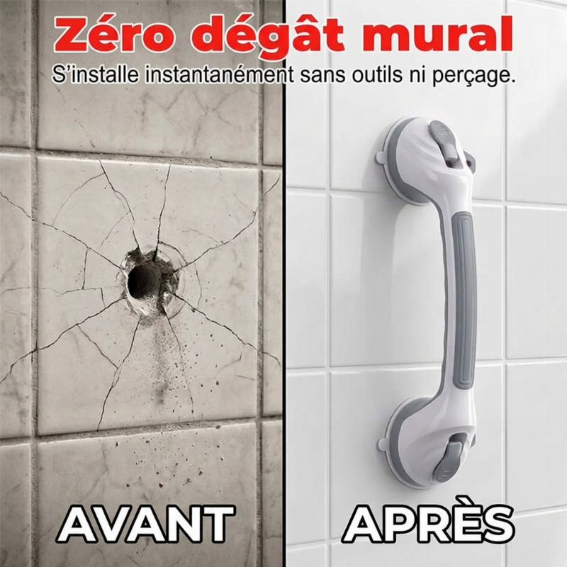 Barre d'appui à ventouse sans perçage