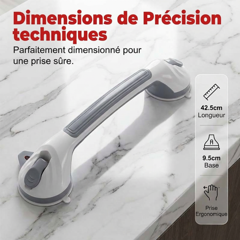 Barre d'appui à ventouse sans perçage