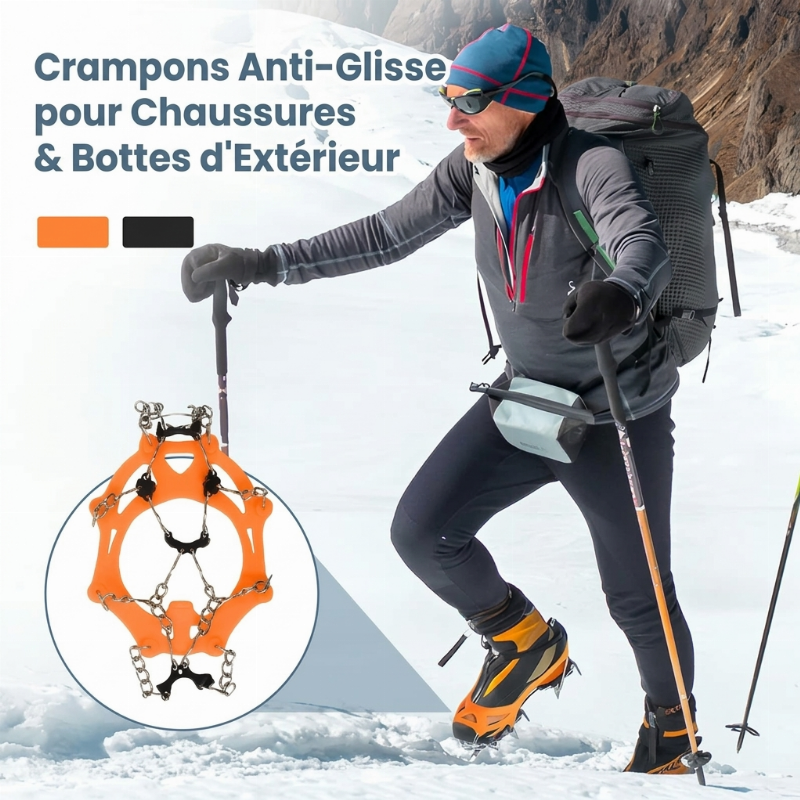 Crampons antidérapants pour chaussures et bottes de plein air