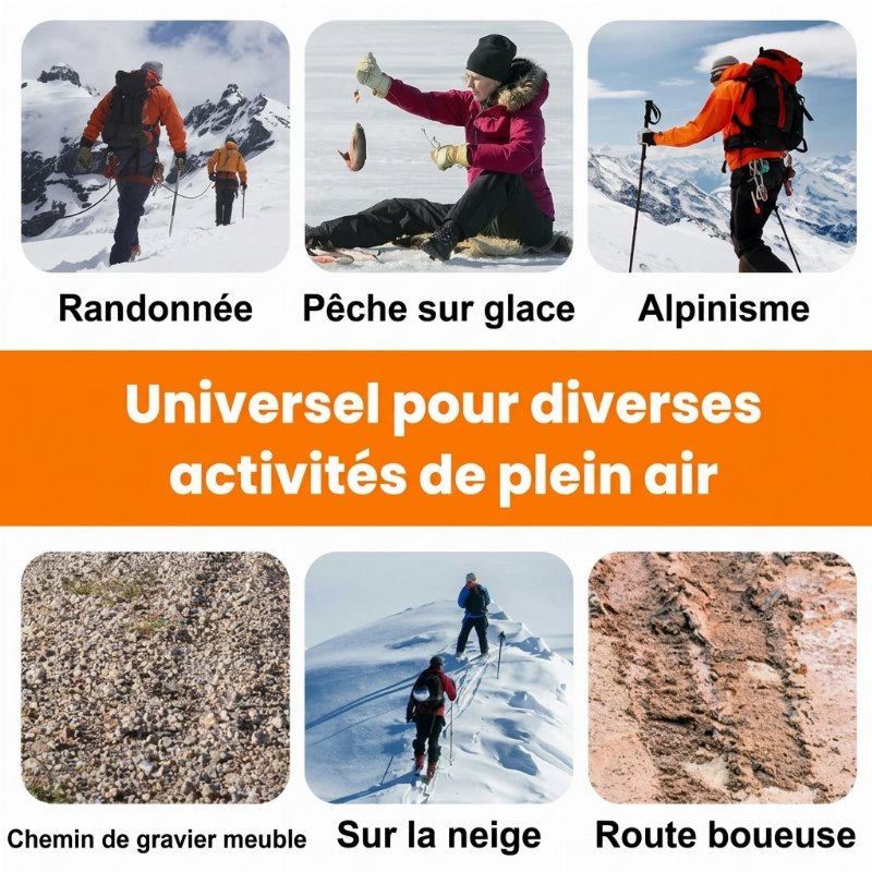 Crampons antidérapants pour chaussures et bottes de plein air