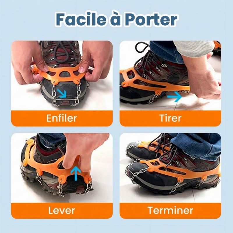 Crampons antidérapants pour chaussures et bottes de plein air