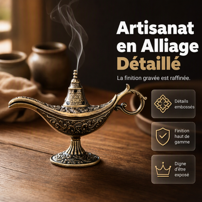Brûleur d'encens lampe magique Aladdin rétro
