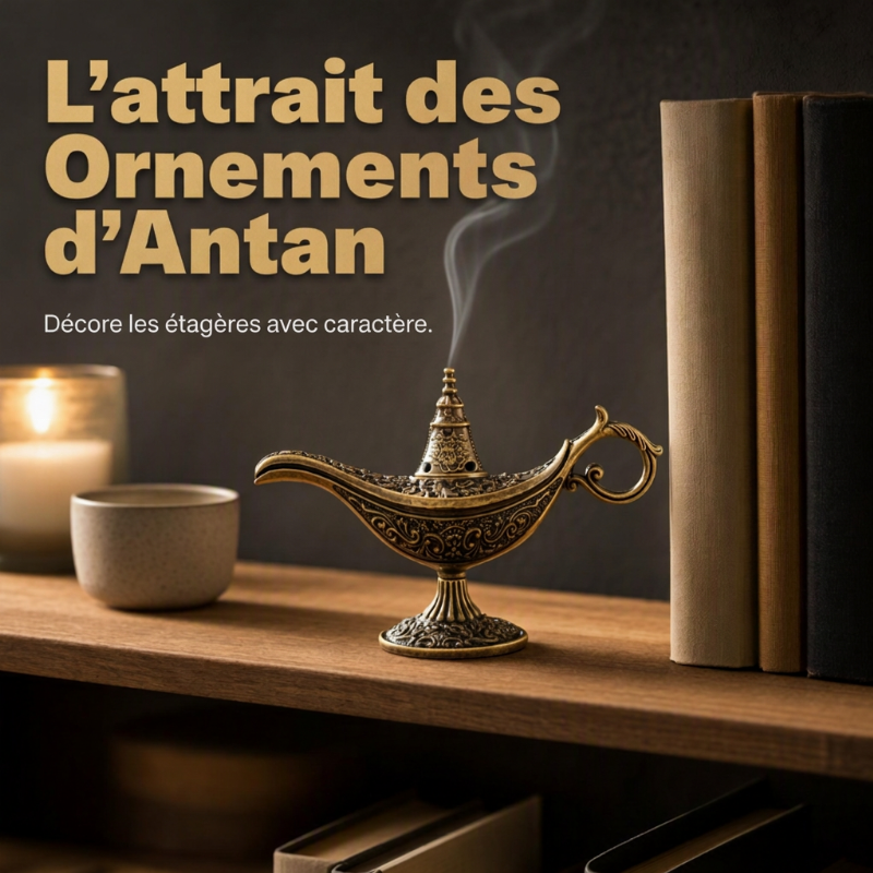 Brûleur d'encens lampe magique Aladdin rétro