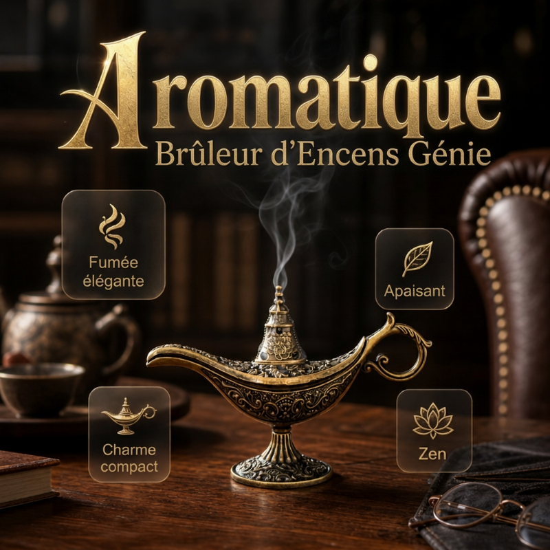 Brûleur d'encens lampe magique Aladdin rétro